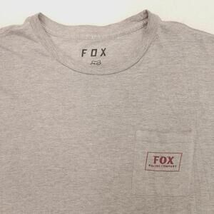Fox Casual Crew Neck Graphic Short Sleeve Pocket T Shirt Mens Size 2XL Gray